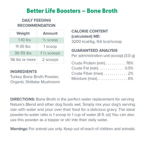 Dr. Marty Bone Broth Better Life Boosters Powdered Supplement for Dogs
