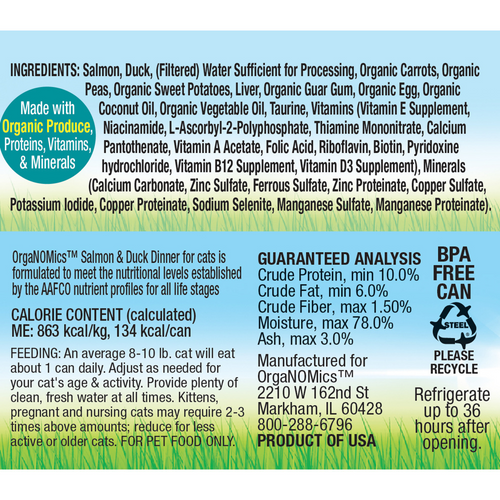 Organomics Salmon and Duck Dinner for Cats