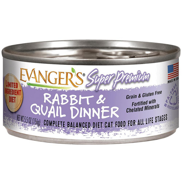 Evanger's Super Premium Rabbit and Quail Dinner for Cats