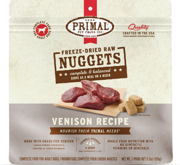Primal Freeze Dried Nuggets Venison Formula Complete Diet for Cats