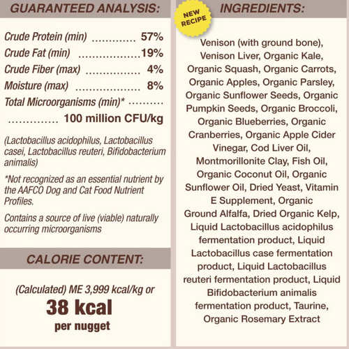 Primal Freeze Dried Nuggets Venison Formula Complete Diet for Cats