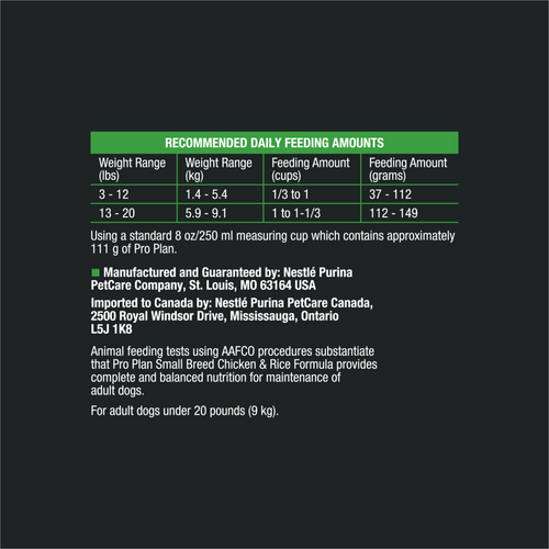 Purina Pro Plan Adult Small Breed Formula Dry Dog Food