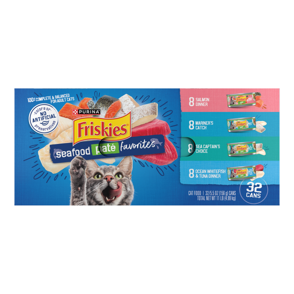 Friskies Seafood Favorites Variety Pack Canned Cat Food