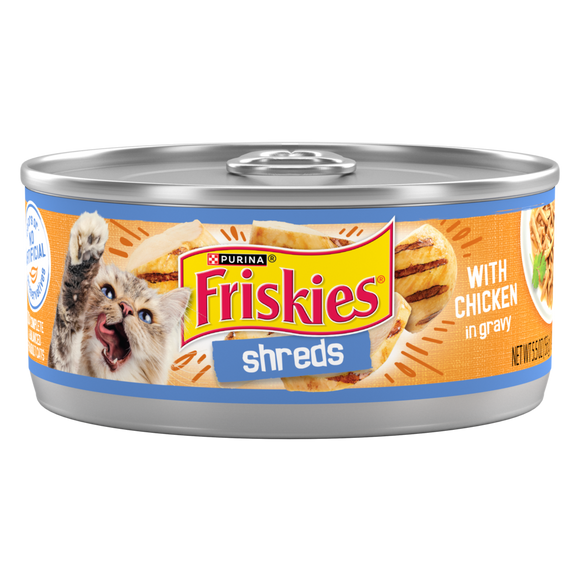 Friskies Savory Shreds with Chicken in Gravy Canned Cat Food