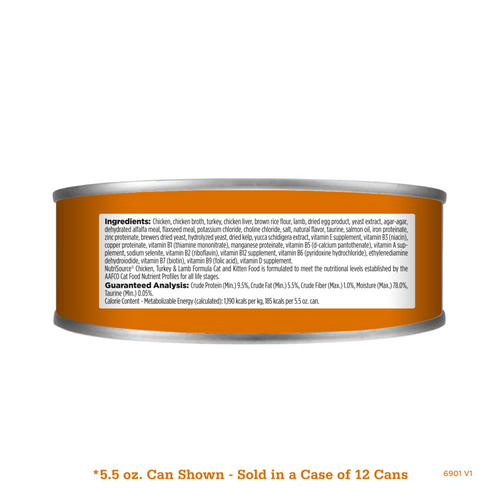 NutriSource  Cat & Kitten Chicken, Turkey & Lamb Canned Cat Food