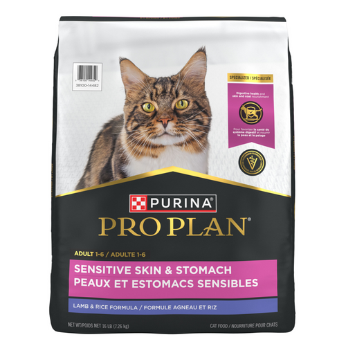 Purina Pro Plan Adult Sensitive Skin & Stomach Lamb & Rice Formula Dry Cat Food