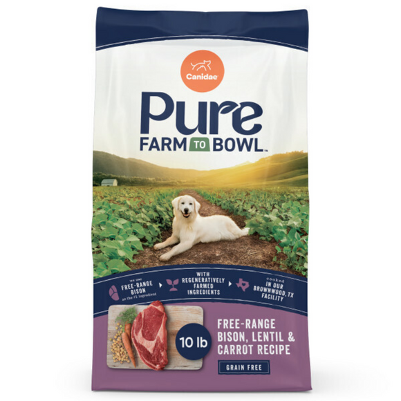 Canidae Pure Farm To Bowl Free-Range Bison, Lentil & Carrot Recipe Dog Food