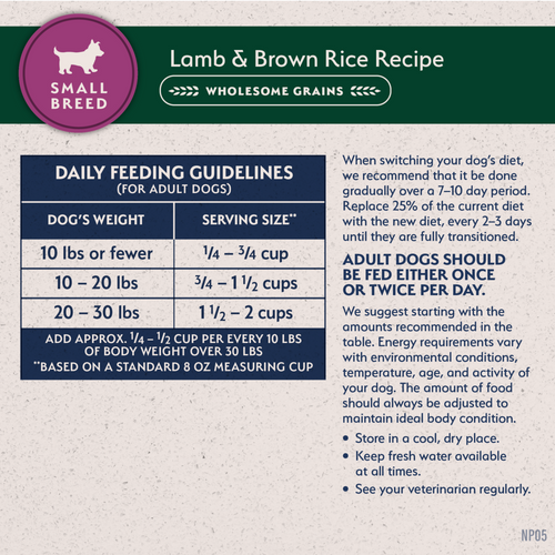 Natural Balance Limited Ingredient Lamb & Brown Rice Small Breed Recipe Dry Dog Food