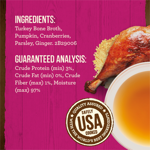 Merrick Grain Free Turkey Bone Broth Wet Dog Food Topper