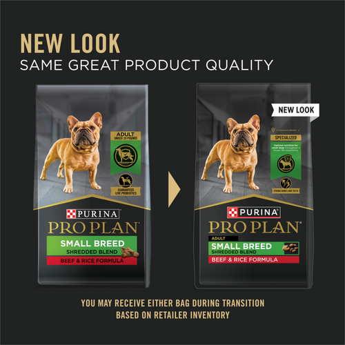 Purina Pro Plan Specialized Shredded Blend Beef & Rice Formula High Protein Small Breed Dry Dog Food