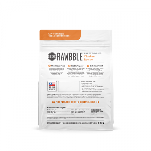 Bixbi Rawbble Freeze Dried Chicken Dog Food