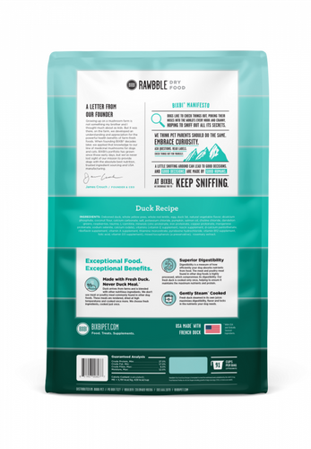 Bixbi Rawbble Kibble Grain Free Duck Dog Food