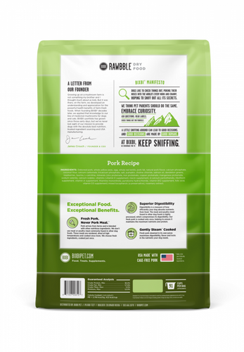 Bixbi Rawbble Kibble Grain Free Pork Dog Food