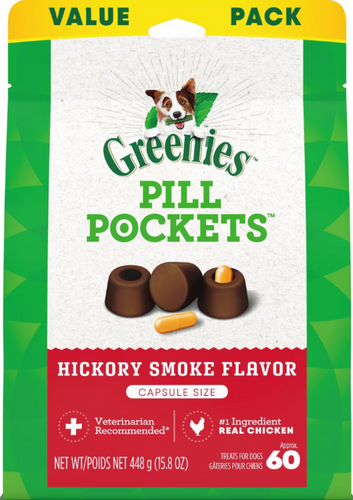 Greenies Pill Pockets Canine Hickory Smoke Flavor Dog Treats Capsule